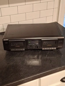 SONY TC-WE305 Dual Cassette Deck Tape Recorder Hi Speed Dubbing - Power Tested - Picture 1 of 24