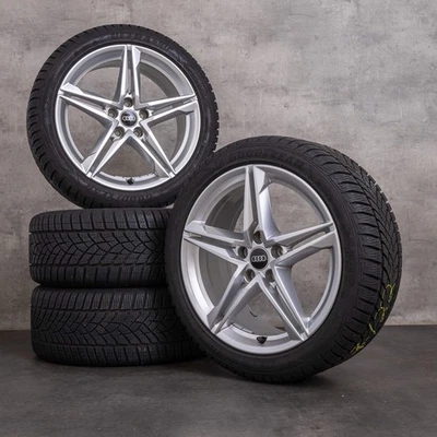 Audi A4 S4 Winterräder 18 Zoll 8W B9 Felgen 8W0601025HM silber glanz - Bild 1 von 4