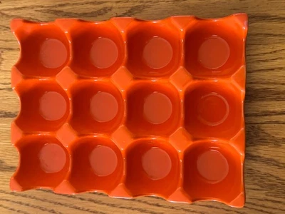 RACHEL RAY 12 HUEVOS CERÁMICA CAJA SOPORTE BANDEJA - NARANJA RARO Colorway Foto 1 de 4