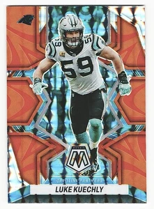 2022 Panini Mosaic Luke Kuechly Orange Reactive Carolina Panthers #32 - Picture 1 of 2