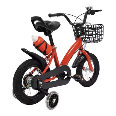 12 Zoll Kinderfahrrad Unisex mit Stützrädern 2-5 Jahre Rot Flschenhalter Korb - Bild 1 von 3
