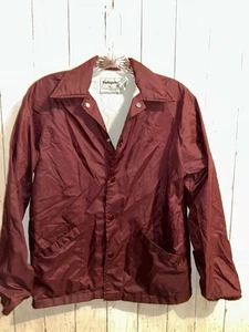 Swingster Vintage Snap Windbreaker Jacket Youth Large Burgundy Maroon Dundee 85 - Picture 1 of 7