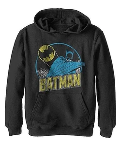 Fifth Sun Batman Black Vintage Batman Kangaroo-Pocket Hoodie (Youth M) - Picture 1 of 1