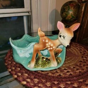 Fioriera ceramica vintage USA Bambi Fawn 3D - Foto 1 di 10