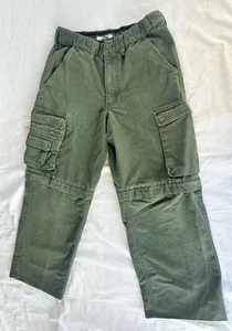 Boy Scouts of America Convertible Cargo Pants Youth 10 Olive Green Zip-Off BSA - Picture 1 of 9