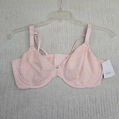 Бюстгальтер женский Auden 38DD розовый без подкладки на косточках полное покрытие кружевная сетка регулируемый - Изображение 1 из 4