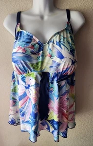 Maxine of Hollywood Floral Tankini Top Size 22W - Picture 1 of 8