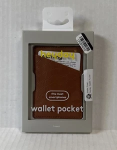 Heyday Cell Phone Wallet Pocket Brown Crocodile Leather Fits Most Smartphones - Picture 1 of 7