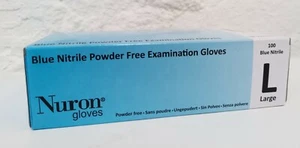 Nuron blaue Nitril puderfreie Handschuhe Box 100, Größe L - Bild 1 von 3