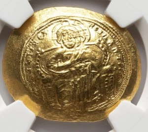 Moneda NGC AU GOLD Constantino IX 1042-1055 AD Imperio Bizantino AV Hist Nomisma - Imagen 1 de 5