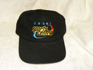 Vintage CBS Sports Cetral Black Adjustable Ball Cap Hat Head Shots NWOT - Picture 1 of 3