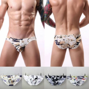 Mens Pouch Underwear Sexy Panties Thong Briefs Breathable Bikini Casual Knickers - Foto 1 di 16