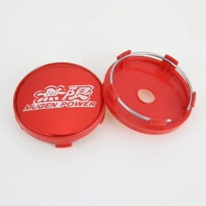 4 x 60 mm for Mugen Power Red Silver Badge Alloy Wheel Center Caps Rim Hub Caps - Picture 1 of 3