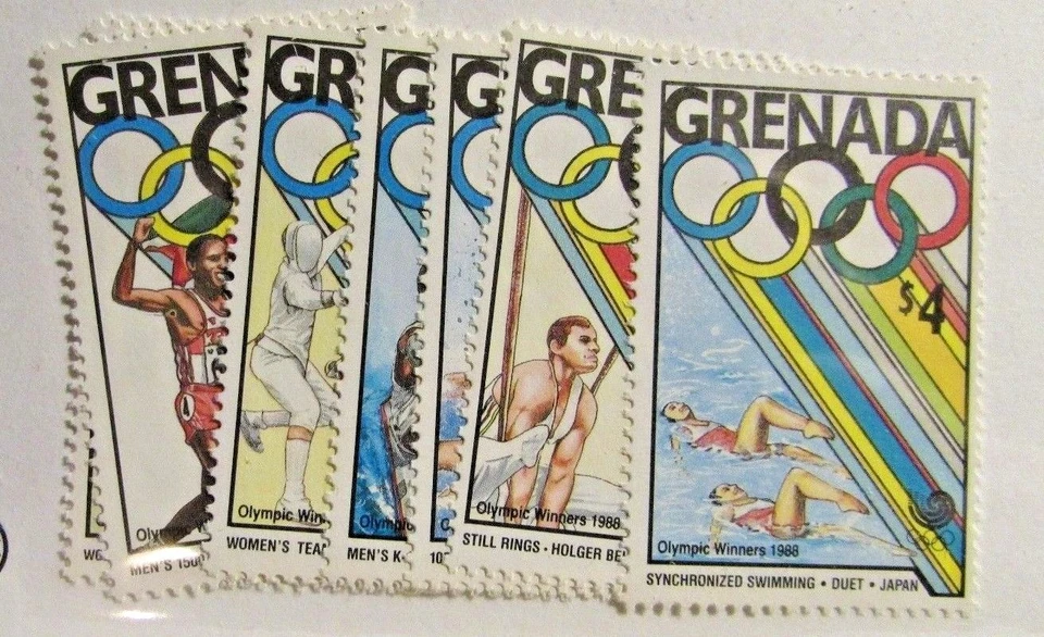 1988 Grenada Sc #1685-92 Seoul Summer Olympics stamp set MNH Cv$10 - Image 1 of 1