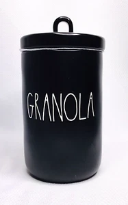 Canister Rae Dunn "GRANOLA" Black  NEW - Picture 1 of 6