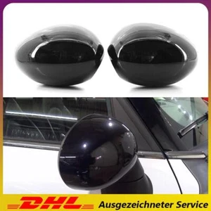 1Paar L+R Gehaüse Spiegelkappe  Außenspiegel Glanz Schwarz  Für BMW MINI R55 56 - Afbeelding 1 van 6