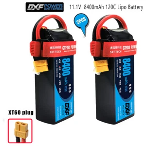 DXF 2PCS 3S 8400mAh Lipo Battery 11.1V 120C XT60 RC Lipo Battery Boat Truck - Picture 1 of 9