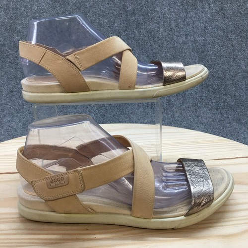 Sandali ECCO donna 9 damara casual con cinturino slingback argento marrone pelle ballerine