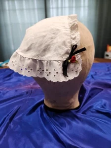Civil War Style DAY CAPS Your Choice of White Cotton Trimmed with Lace & Ribbons - Picture 1 of 42