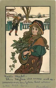 Tarjeta postal mujer joven c1910 Ethel Parkinson Arts & Crafts 25-2510 - Imagen 1 de 2