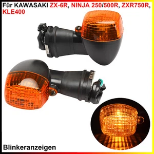 1 par de intermitentes delanteros, para KAWASAKI ZX-6R, ZX-7R, NINJA 250/500R, ZXR750R, KLE400 - Imagen 1 de 15