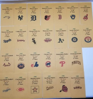 1985 APBA Baseball Printed Storage Envelopes with Stats and Team Logo - Image 1 of 3