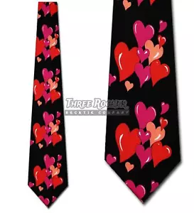 Hearts Ties Mens Heart Necktie Holiday Valentines Day Neck Ties NWT - Picture 1 of 4