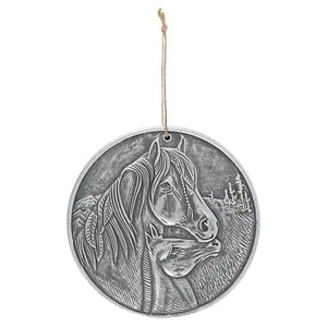 Lisa Parker 'Apache' Silver Terracotta Wall Plaque Native Spirit Horse Home Art - Picture 1 of 3