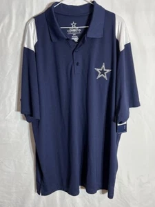 Dallas Cowboys Football Men's 2XL Polo NFL Authentic Navy Blue/Gray Logo NWT - Picture 1 of 6