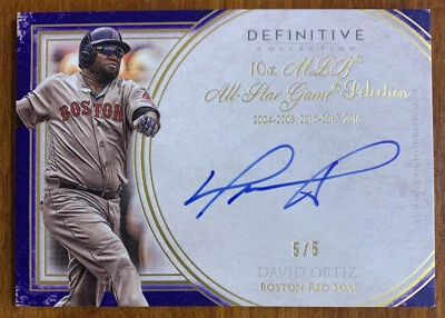 David ORTIZ 2017 Topps Definitive Collection Legendary On Card Auto #DCLA-DO 5/5 - Image 1 of 4