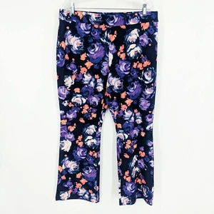 Isaac Mizrahi Live! Petite Printed Pebble Knit Baby Bell Pants Dark Navy Size LP - Bild 1 von 5
