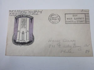 WWII US 1943 CAMP ATTERBURY INDIANA Patriotic RARE CACHET LIDICE WE WONT FORGET - Picture 1 of 3