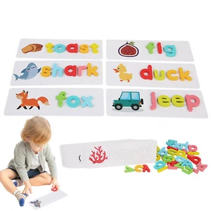 Spelling Letter Matching Game Wooden Learning Toys Alphabet Montessori Toys Gift - Picture 1 of 12