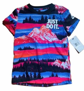 (New) Nike Boy’s T-Shirt Crew Neck Short Sleeve Just Do It Graphic Size 7 - Picture 1 of 2