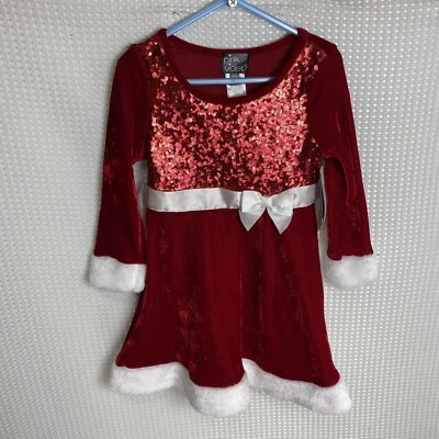 Pink & Violet Girls Christmas Dress Red size 4 - Image 1 of 4
