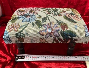 Wooden MINI Tapestry-Covered Foot Stool - Picture 1 of 7
