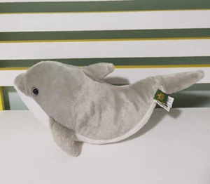 DOLPHIN PLUSH TOY WILD REPUBLIC GREY STUFFED ANIMAL BEANS N FINS CUDDLEKIN 36CM - Picture 1 of 2