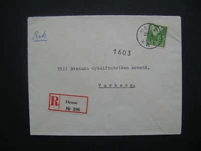 SWEDEN, R-cover  1953, Hemse, single 0,65 Kr , three crowns tre kronor - Image 1 of 2