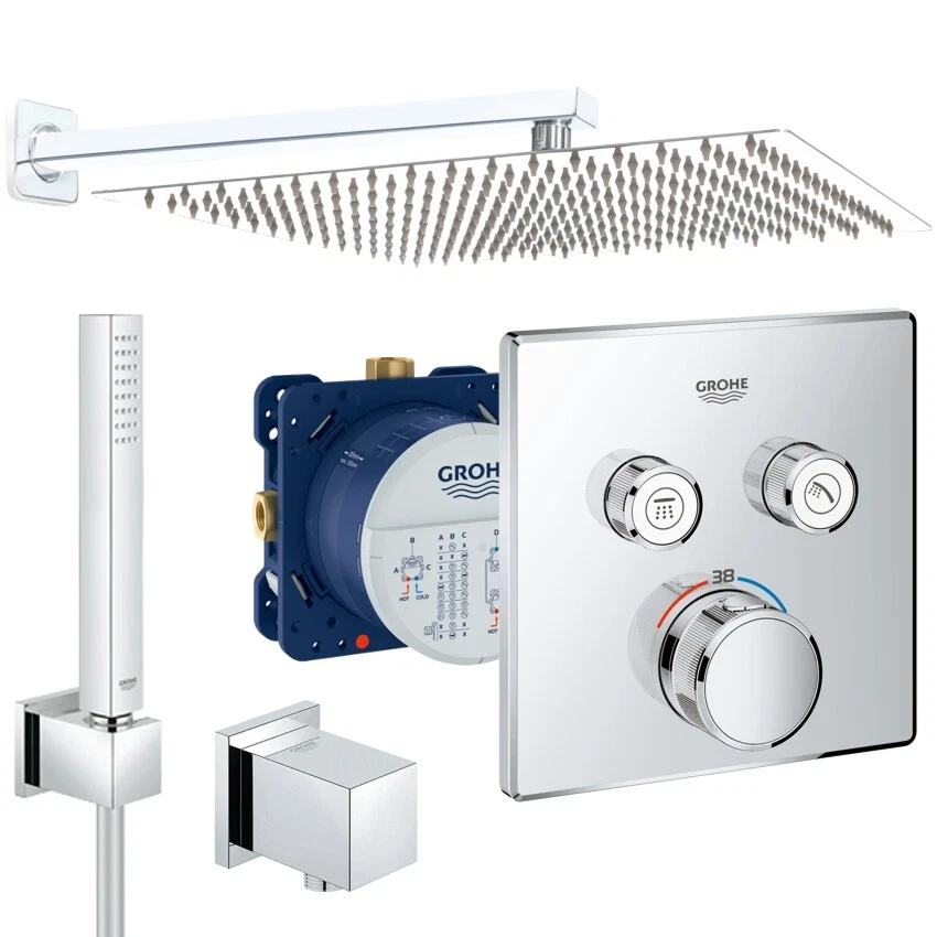 Unterputz Duschsystem, Kopfbrause 360 x 360 mm, Grohe SmartControl, Regendusche - Bild 1 von 4