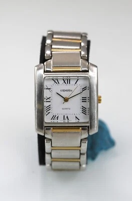 Capezio Uomo Orologio Acciaio Inox Argento Oro Acqua Resistente Batteria Bianco, - Immagine 1 di 4