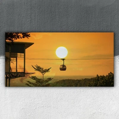 Seilbahn im Berg 100x50 Canvas Wandbild Leinwand Wandbilder - Bild 1 von 4