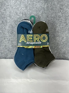 Aeropostale Men's Shoe Size 6-12 Athletic Low Cut Socks 8 Pack MSRP $32 NEW - Picture 1 of 11