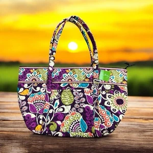 Vera Bradley Miller Bag NWT Extra Large Travel Beach Tote “Plum Crazy” Retired - Picture 1 of 9