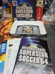 International Superstar Soccer 64 N64 Game Box and Manual Complete CIB - Picture 1 of 8