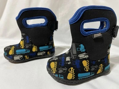 Bogs Baby Toddler Boots Size 4 Boys Waterproof Winter Snow Construction Trucks - Image 1 of 4