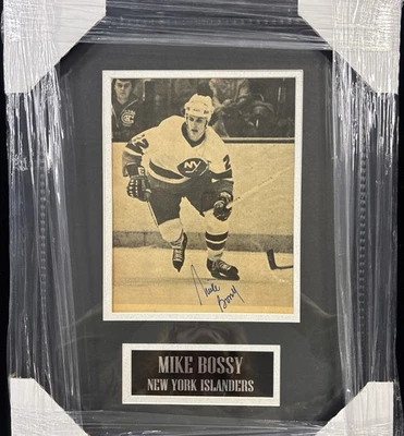 Imagen enmarcada firmada por Mike Bossy New York Islanders 18x14 certificado de autenticidad Foto 1 de 4