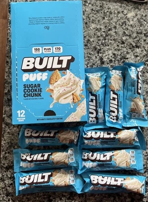 Barras de proteína Built Puff galleta de azúcar 9 unidades - nuevas y frescas agotadas edición limitada. Foto 1 de 4