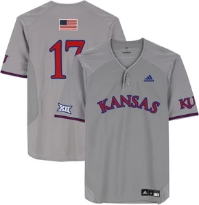 Kansas Jayhawks Team-Issued #17 Gray Jersey from the Baseball Program Size 44 - Picture 1 of 3