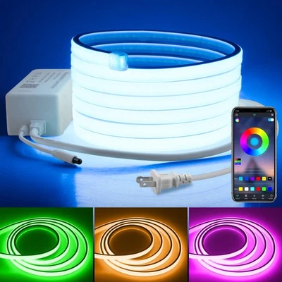 110V Bluetooth RGB COB LED Strip Light 10FT Multicolor Dimmable Flexible LED Lig - Image 1 of 4
