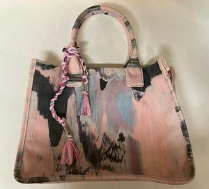 Vince Camuto Orla Beuteltasche 100 % Baumwolle mehrfarbig Farbstoff Doppelgriff rosa - Bild 1 von 6